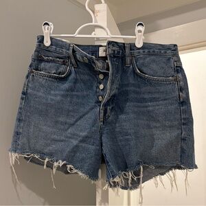 Agolde Parker Long Cutoff Shorts Size 28 in Denim Medium Blue
